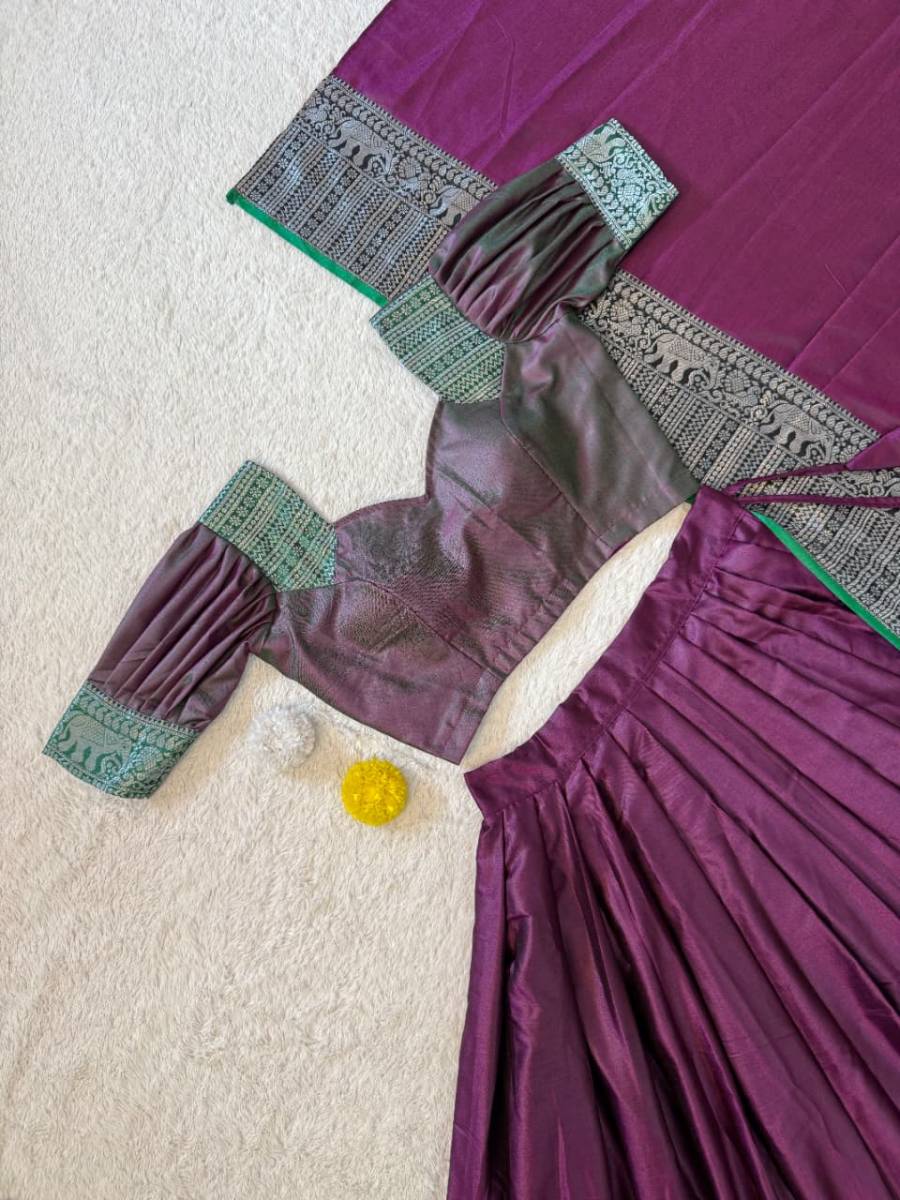 1DESIGNER SILK WOVEN WORK LEHENGA CHOLI WITH DUPATTA FESTIVE WEAR WHOLESALE PRICE ETHNIC GARMENT (5)