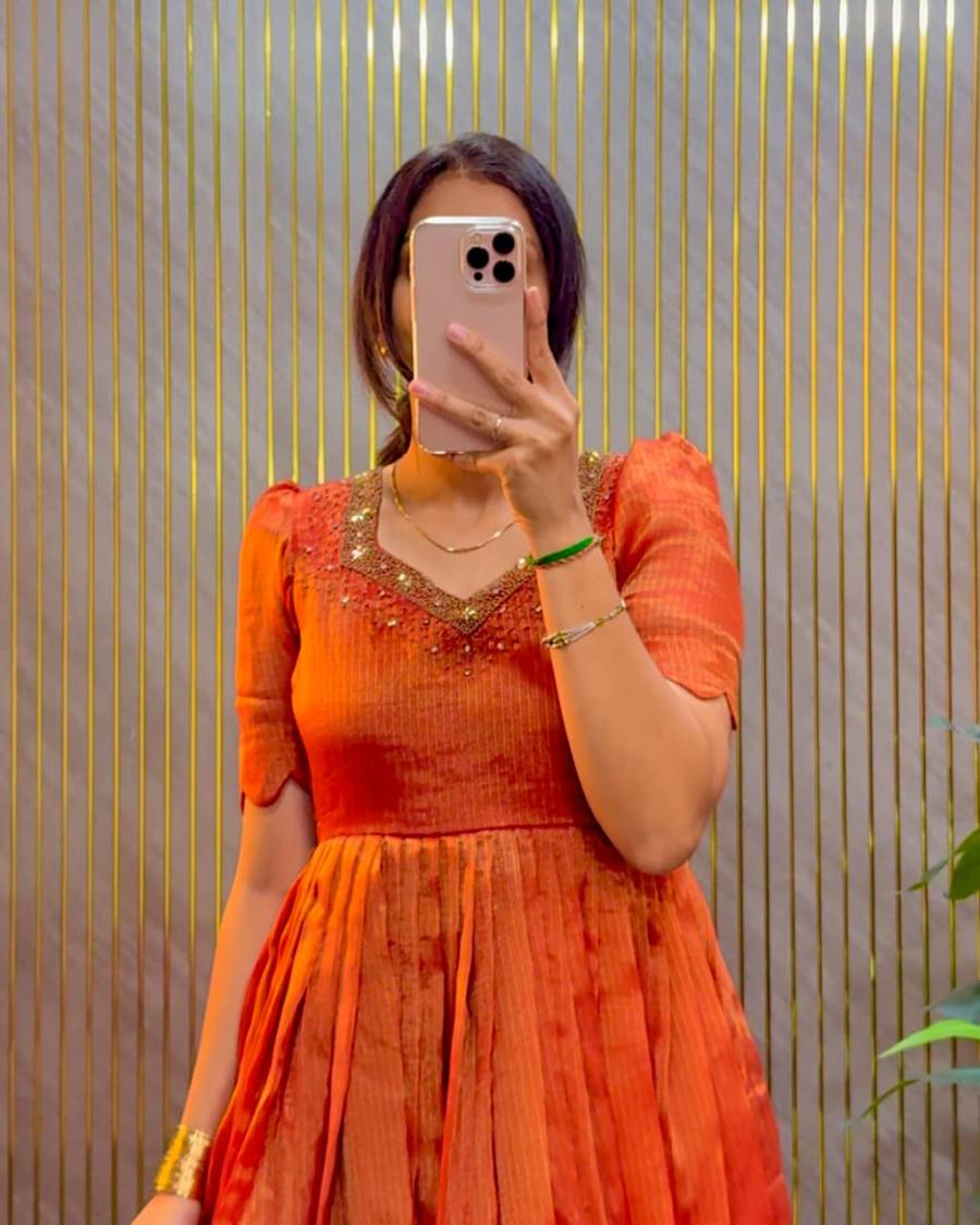 1FANCY KOTA TISSUE SILK MAGGAM HAND WORK GOWN FESTIVE WEAR WHOLESALE PRICE ETHNIC GARMENT (8)