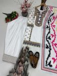 1FANCY NATURAL SILK EMBROIDRY WORK TOP PATIYALA WITH DUPATTA FESTIVE WEAR WHOLESALE PRICE ETHNIC GARMENT (6)