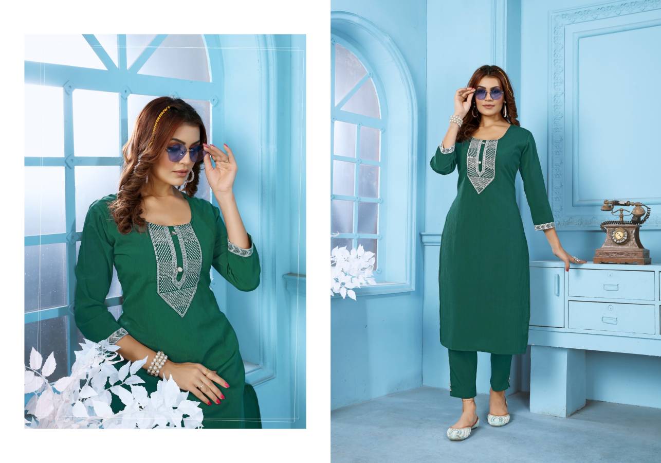 1FANCY RINKAL COTTON EMBROIDERY WORK TOP PENT SET DAILY WEAR WHOLESALE PRICE ETHNIC GARMENT (6)