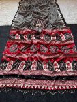 1FANCY SATIN AJARAKH PRINT WITH REAL MIRROR WORK SAREE WITH UNSTITCHED BLOUSE FESTIVE WEAR WHOLESALE PRICE ETHNIC GARMENT (18)