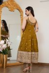 1LATEST VICHITRA SILK EMBROIDERY ZARI CODING SEQUENCE WORK GOWN BOTTOM WITH DUPATTA WEDDING WEAR WHOLESALE PRICE ETHNIC GARMENT (8)