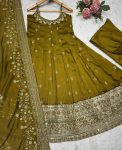1LATEST VICHITRA SILK EMBROIDERY ZARI CODING SEQUENCE WORK GOWN BOTTOM WITH DUPATTA WEDDING WEAR WHOLESALE PRICE ETHNIC GARMENT (8)