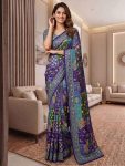 1MODERN CHINON DIGITAL AJRAK PRINT WITH REAL MIRROR WORK SAREE WITH UNSTITCHED BLOUSE PARTY WEAR WHOLESALE PRICE ETHNIC GARMENT (23)