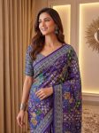 1MODERN CHINON DIGITAL AJRAK PRINT WITH REAL MIRROR WORK SAREE WITH UNSTITCHED BLOUSE PARTY WEAR WHOLESALE PRICE ETHNIC GARMENT (23)