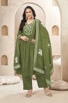 1MODERN CHINON EMBROIDERY, SEQUENCE & CODING WORK TOP BOTTOM WITH DUPATTA FESTIVE WEAR WHOLESALE PRICE ETHNIC GARMENT (6)