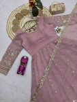 1MODERN CRUNCHY SILK EMBROIDERY SEQUENCE WORK GOWN BOTTOM WITH DUPATTA FESTIVE WEAR WHOLESALE PRICE ETHNIC GARMENT (2)