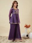 1MODERN CRUNCHY SILK EMBROIDERY WORK TOP PALAZZO WITH DUPATTA FESTIVE WEAR WHOLESALE PRICE ETHNIC GARMENT (30)