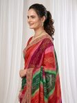 1MODERN GEORGETTE DIGITAL PRINT WITH EMBROIDERY WORK BORDER SAREE WITH UNSTITCHED BLOUSE FESTIVE WEAR WHOLESALE PRICE ETHNIC GARMENT (19)