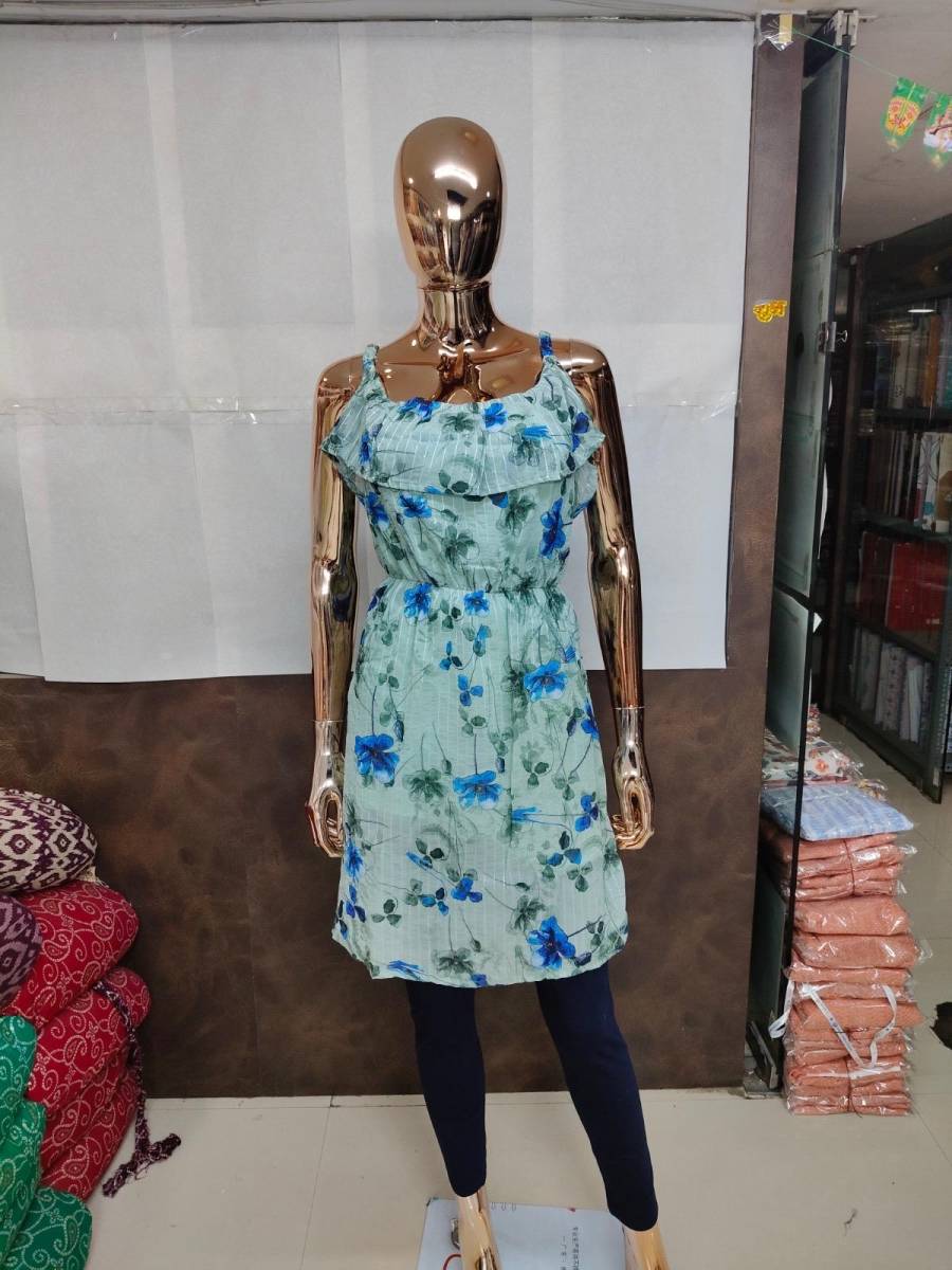 1MODERN GEORGETTE SEQUENCE LINE PRINT WORK ONE PIECE DRESS PARTY WEAR WHOLESALE PRICE ETHNIC GARMENT (1)