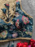 1MODERN GOLDEN CRUSH SEQUENCE AND MULTI WORK STITCHED BLOUSE WEDDING WEAR WHOLESALE PRICE ETHNIC GARMENT (9)