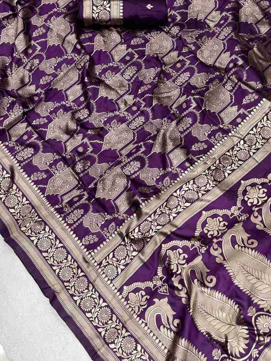 1MODERN LICHI SILK WEAVING WORK SAREE WITH UNSTITCHED BLOUSE FESTIVE WEAR WHOLESALE PRICE ETHNIC GARMENT (13)