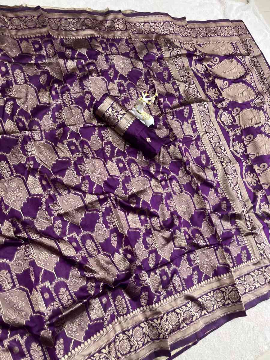 1MODERN LICHI SILK WEAVING WORK SAREE WITH UNSTITCHED BLOUSE FESTIVE WEAR WHOLESALE PRICE ETHNIC GARMENT (14)
