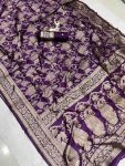 1MODERN LICHI SILK WEAVING WORK SAREE WITH UNSTITCHED BLOUSE FESTIVE WEAR WHOLESALE PRICE ETHNIC GARMENT (18)