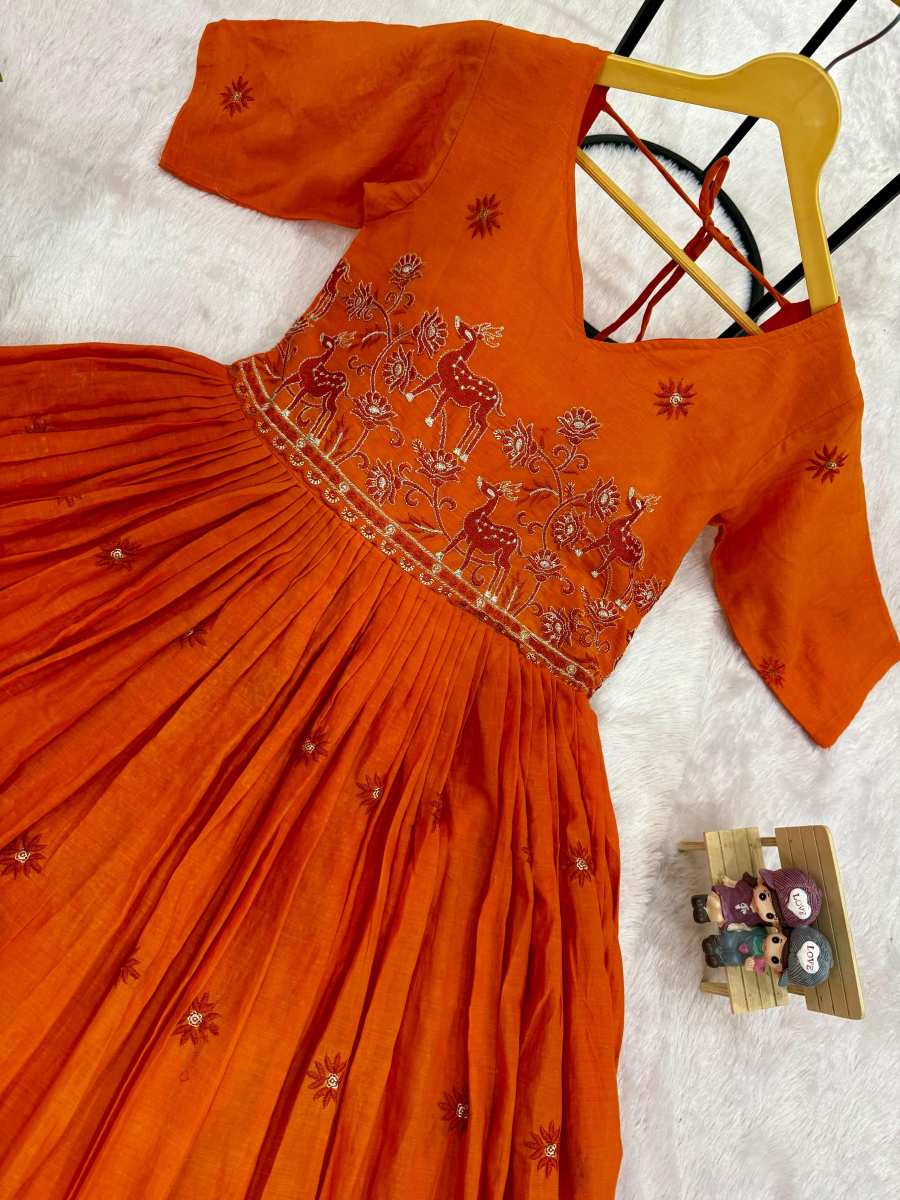 1MODERN MUL COTTON EMBROIDERY WORK GOWN FESTIVE WEAR WHOLESALE PRICE ETHNIC GARMENT (14)