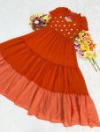 1MODERN MUL COTTON MAGGAM WORK ONE PIECE DRESS PARTY WEAR WHOLESALE PRICE ETHNIC GARMENT (10)