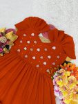 1MODERN MUL COTTON MAGGAM WORK ONE PIECE DRESS PARTY WEAR WHOLESALE PRICE ETHNIC GARMENT (10)