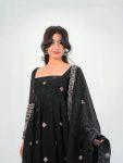 1MODERN TWO TINE FENDY SILK EMBROIDERY SEQUENCE WORK GOWN PALAZZO WITH DUPATTA FESTIVE WEAR WHOLESALE PRICE ETHNIC GARMENT (13)