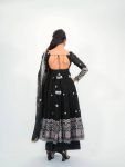 1MODERN TWO TINE FENDY SILK EMBROIDERY SEQUENCE WORK GOWN PALAZZO WITH DUPATTA FESTIVE WEAR WHOLESALE PRICE ETHNIC GARMENT (13)