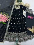 1MODERN TWO TINE FENDY SILK EMBROIDERY SEQUENCE WORK GOWN PALAZZO WITH DUPATTA FESTIVE WEAR WHOLESALE PRICE ETHNIC GARMENT (13)