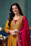 1MODERN VICHITRA SILK EMBROIDERY, SEQUENCE & CODING WORK ANARKALI BOTTOM WITH DUPATTA WEDDING WEAR WHOLESALE PRICE ETHNIC GARMENT (2)
