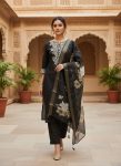 1NEW ARRIVAL ROMAN SILK EMBROIDERY WORK TOP BOTTOM WITH DUPATTA FESTIVE WEAR WHOLESALE PRICE ETHNIC GARMENT (22)