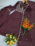 1NEW ARRIVAL VICHITRA SILK SEQUENCE CODING EMBROIDERY WORK TOP BOTTOM WITH DUPATTA FESTIVE WEAR WHOLESALE PRICE ETHNIC GARMENT (3)