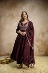 1NEW ARRIVAL VICHITRA SILK SEQUENCE CODING EMBROIDERY WORK TOP BOTTOM WITH DUPATTA FESTIVE WEAR WHOLESALE PRICE ETHNIC GARMENT (3)