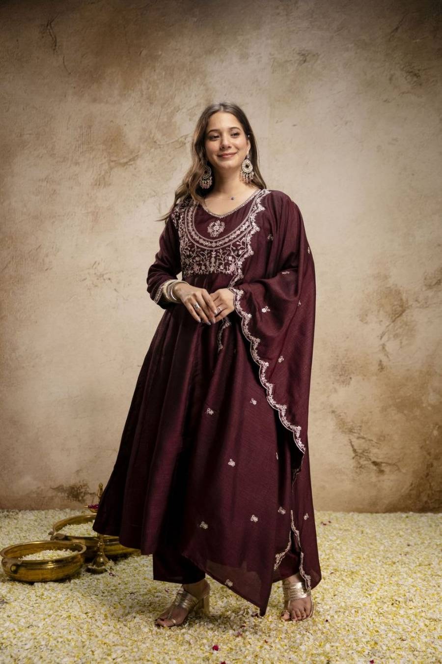 1NEW ARRIVAL VICHITRA SILK SEQUENCE CODING EMBROIDERY WORK TOP BOTTOM WITH DUPATTA FESTIVE WEAR WHOLESALE PRICE ETHNIC GARMENT (4)