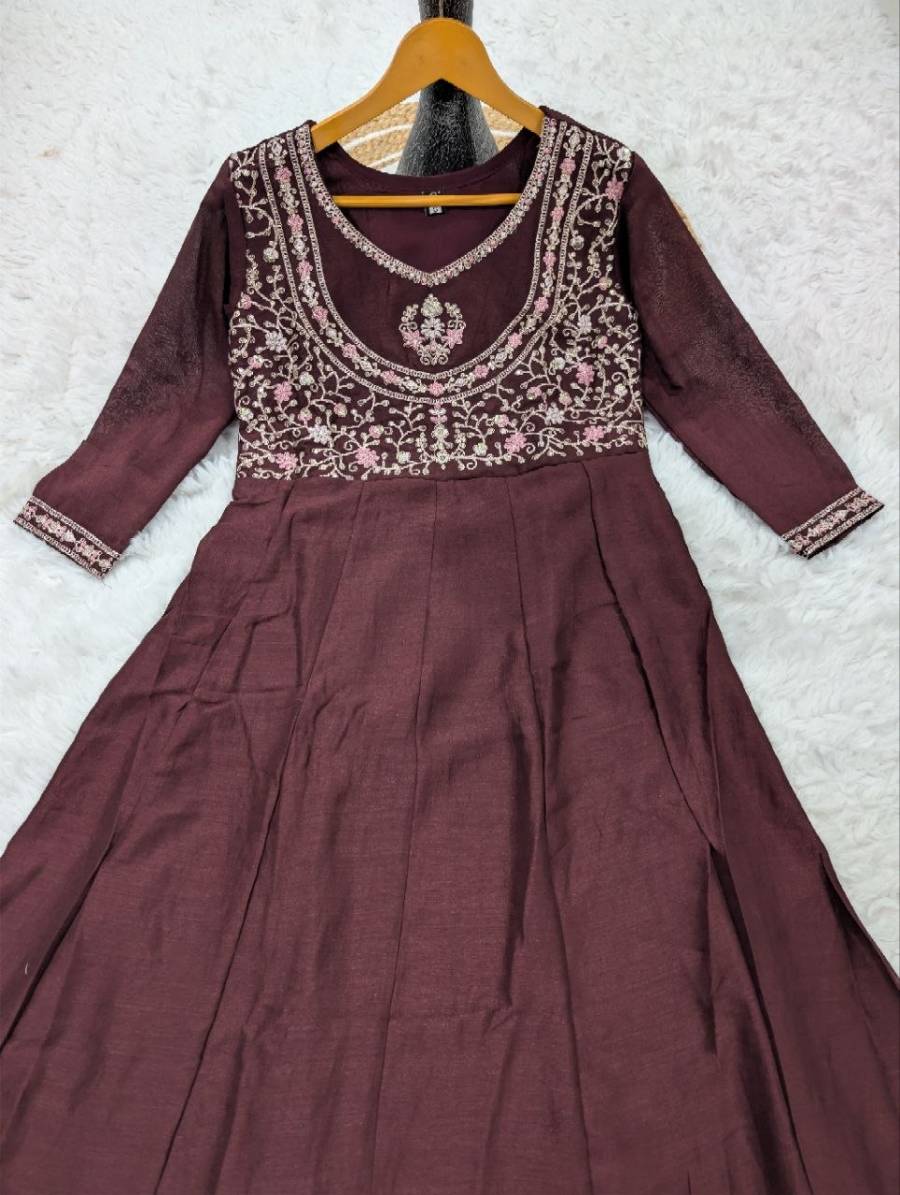 1NEW ARRIVAL VICHITRA SILK SEQUENCE CODING EMBROIDERY WORK TOP BOTTOM WITH DUPATTA FESTIVE WEAR WHOLESALE PRICE ETHNIC GARMENT (7)