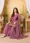 1RICH LOOK BERRY SILK EMBROIDERY, SEQUENCE & CODING WORK TOP PALAZZO WITH DUPATTA WEDDING WEAR WHOLESALE PRICE ETHNIC GARMENT (13)