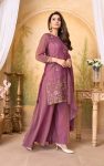1RICH LOOK BERRY SILK EMBROIDERY, SEQUENCE & CODING WORK TOP PALAZZO WITH DUPATTA WEDDING WEAR WHOLESALE PRICE ETHNIC GARMENT (13)