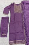 1RICH LOOK RAYON EMBROIDERY WORK TOP BOTTOM WITH DUPATTA FESTIVE WEAR WHOLESALE PRICE ETHNIC GARMENT (6)