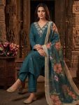 1RICH LOOK SLUB COTTON CUT PASTE EMBROIDERY WORK TOP BOTTOM WITH DUPATTA FESTIVE WEAR WHOLESALE PRICE ETHNIC GARMENT (10)