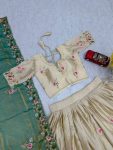 21MODERN CHINON EMBROIDERY THREAD & SEQUENCE WORK LEHENGA CHOLI WITH DUPATTA WEDDING WEAR WHOLESALE PRICE ETHNIC GARMENT (14)