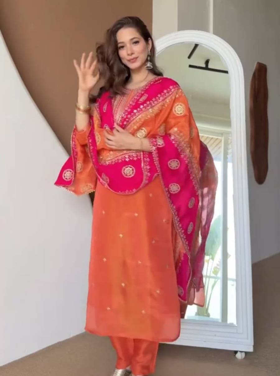 21NEW ARRIVAL CHINON EMBROIDERY WORK TOP BOTTOM WITH DUPATTA FESTIVE WEAR WHOLESALE PRICE ETHNIC GARMENT (11)