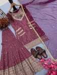 21RICH LOOK CHINON SILK DIGITAL PRINT WITH EMBROIDERY 5 MM SEQUENCE WORK TOP SHARARA WITH DUPATTA FESTIVE WEAR WHOLESALE PRICE ETHNIC GARMENT (16)