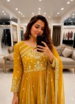 23RICH LOOK GEORGETTE SEQUENCE AND ZARI WORK WITH FANCY LACE WORK GOWN BOTTOM WITH DUPATTA FESTIVE WEAR WHOLESALE PRICE ETHNIC GARMENT (4)