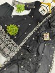 25MODERN FENDY SATIN EMBROIDERY WORK WITH FANCY LACE WORK GOWN BOTTOM WITH DUPATTA FESTIVE WEAR WHOLESALE PRICE ETHNIC GARMENT (2)