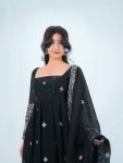 25MODERN FENDY SATIN EMBROIDERY WORK WITH FANCY LACE WORK GOWN BOTTOM WITH DUPATTA FESTIVE WEAR WHOLESALE PRICE ETHNIC GARMENT (2)