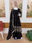 25MODERN FENDY SATIN EMBROIDERY WORK WITH FANCY LACE WORK GOWN BOTTOM WITH DUPATTA FESTIVE WEAR WHOLESALE PRICE ETHNIC GARMENT (2)