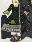 25MODERN FENDY SATIN EMBROIDERY WORK WITH FANCY LACE WORK GOWN BOTTOM WITH DUPATTA FESTIVE WEAR WHOLESALE PRICE ETHNIC GARMENT (2)