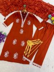 2ATTRACTIVE ROMAN SILK EMBROIDERY WORK TOP BOTTOM WITH DUPATTA FESTIVE WEAR WHOLESALE PRICE ETHNIC GARMENT (2)