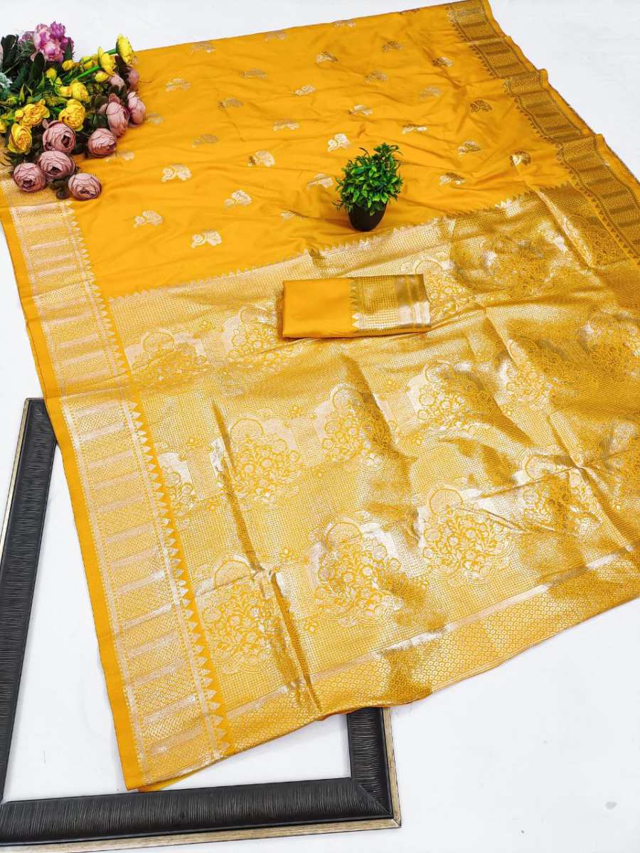 2DESIGNER BANARASI SILK SELF & ZARI WEAVING RICH PALLU UNIQUE BORDER WORK SAREE WITH UNSTITCHED BLOUSE FESIVE WEAR WHOLESALE PRICE ETHNIC GARMENT (10)