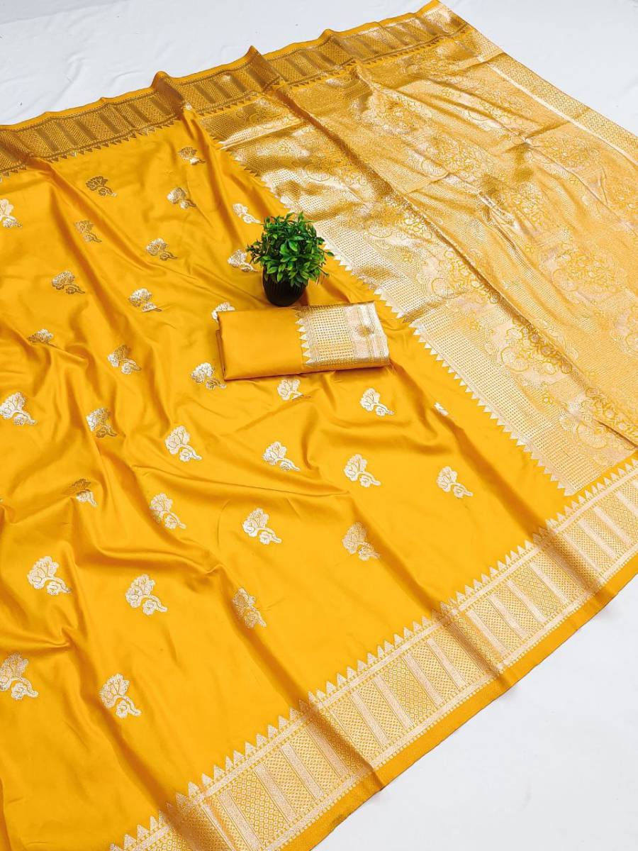 2DESIGNER BANARASI SILK SELF & ZARI WEAVING RICH PALLU UNIQUE BORDER WORK SAREE WITH UNSTITCHED BLOUSE FESIVE WEAR WHOLESALE PRICE ETHNIC GARMENT (11)
