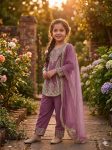 2DESIGNER GEORGETTE EMBROIDERY WITH MOTI WORK KID’S TOP BOTTOM WITH DUPATTA FESTIVE WEAR WHOLESALE PRICE ETHNIC GARMENT (26)