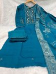 2DESIGNER MANGO SILK MULTI EMBROIDERY SEQUENCE WITH HAND WORK TOP BOTTOM WITH DUPATTA FESTIVE WEAR WHOLESALE PRICE ETHNIC GARMENT (6)