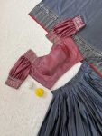 2DESIGNER SILK WOVEN WORK LEHENGA CHOLI WITH DUPATTA FESTIVE WEAR WHOLESALE PRICE ETHNIC GARMENT (10)