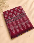2FANCY CHINON AJRAK DIGITAL PRINT WITH REAL MIRROR WORK WITH KODI LACE BORDER WORK SAREE WITH UNSTITCHED BLOUSE PARTY WEAR WHOLESALE PRICE ETHNIC GARMENT (2)