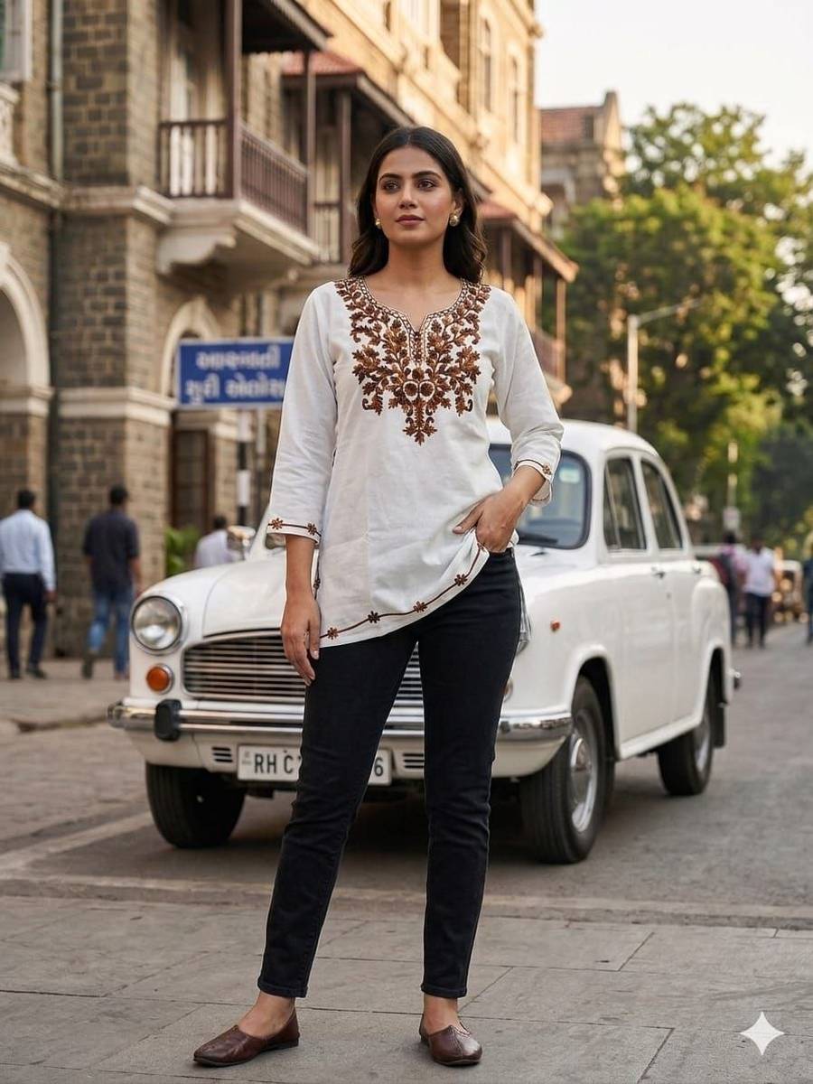 2FANCY COTTON EMBROIDERY WORK TOP DAILY WEAR WHOLESALE PRICE ETHNIC GARMENT (15)